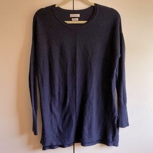 Van Heusen: Navy Blue Tunic Sweater with ribbed cuffs